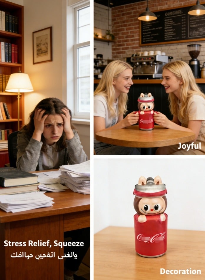 LABUBU A patten Squishy Toys, Novelty Decompress Toys, Squeeze Stress Ball Pinch Cute Sensory Toys for Relieving Fidget Rising Character Shaped Novelty Things Birthdays Cosplay Party Opp Packaging Gift Decorations - Image 3